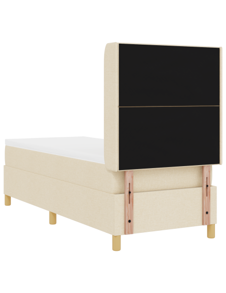 Letto Box Spring con Materasso e LED Crema 80x200 cm Tessuto