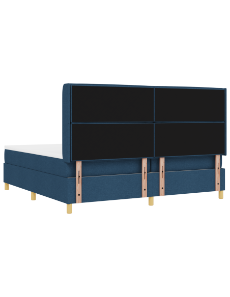 Letto Box Spring con Materasso e LED Blu 200x200 cm Tessuto