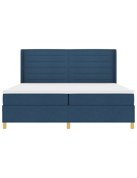 Letto Box Spring con Materasso e LED Blu 200x200 cm Tessuto