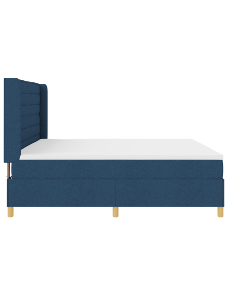 Letto Box Spring con Materasso e LED Blu 200x200 cm Tessuto