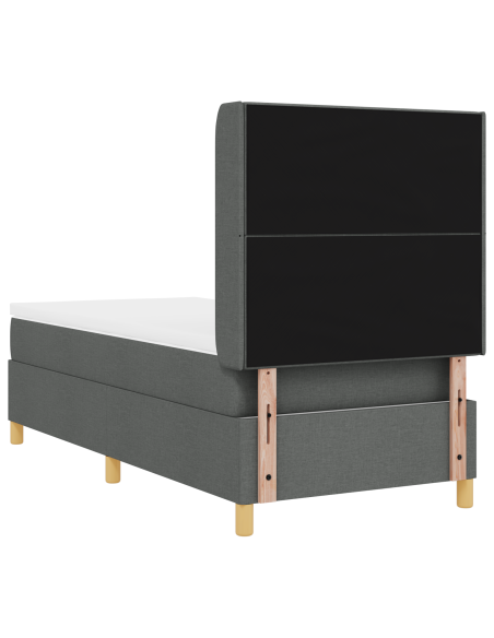 Letto Box Spring con Materasso e LED Grigio Scuro 80x200 cm Tessuto