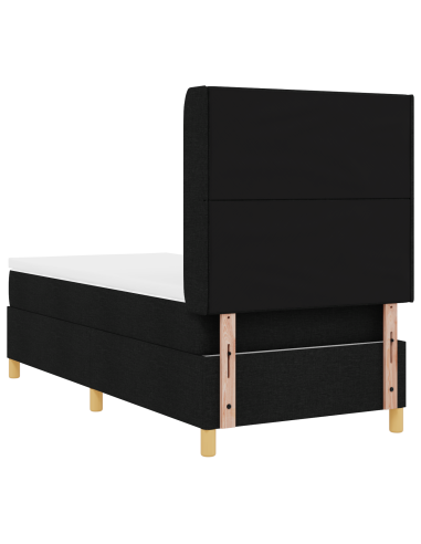 Letto a molle con materasso Nero 140 x 200 cm Tessuto