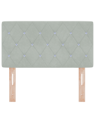 Testiera LED con testiera Grigio chiaro 80 cm Poliestere