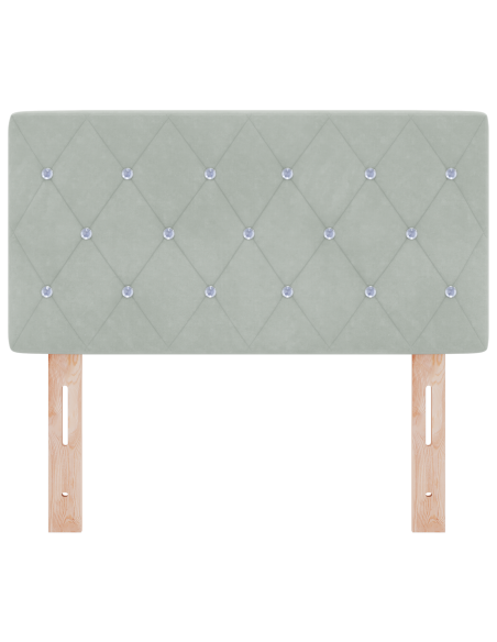 Testiera LED con testiera Grigio chiaro 80 cm Poliestere