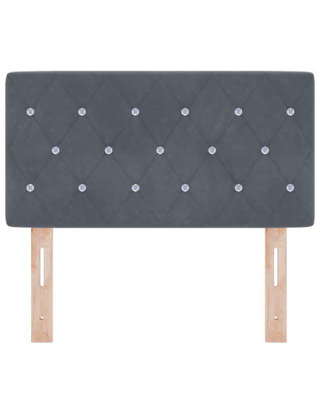 Testiera LED con testiera Grigio scuro 80 cm Poliestere