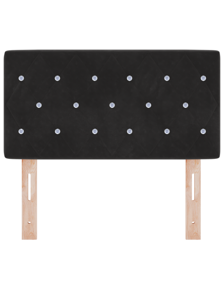 Testiera LED con luci a strisce a LED Nero 80 cm Poliestere