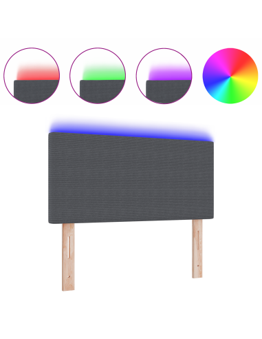 Testiera LED con testiera Grigio scuro 90 cm Poliestere