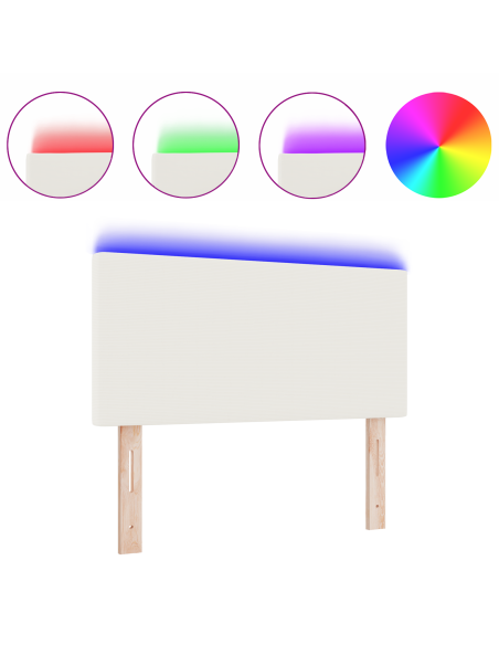 Testata LED  Design Semplice Crema 90 cm in Tessuto Cordonetto
