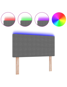 Testiera LED con testiera Grigio chiaro 100 cm Poliestere 2