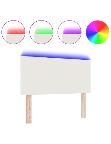 Testiera LED con luci a strisce a LED Crema 100 cm Poliestere