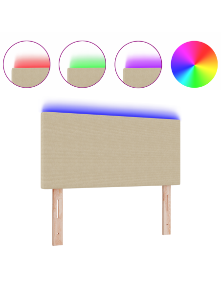 Testiera LED con testiera Grigio Verde 100 cm Poliestere