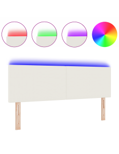 Testiera LED con luci a strisce a LED Crema 144 cm Poliestere 2