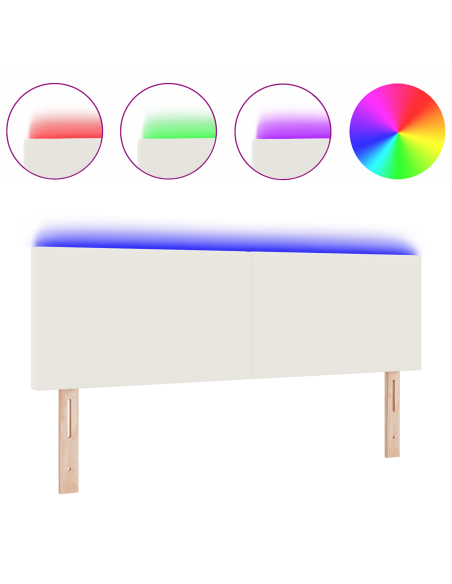 Testiera LED con luci a strisce a LED Crema 144 cm Poliestere