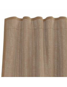 Tende in Voile con Tasche per Aste 2 pz Marrone Chiaro