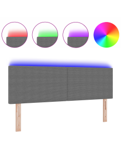 Testiera LED con testiera Grigio chiaro 160 cm Poliestere 2