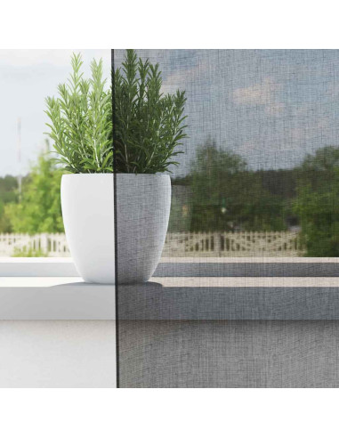 Tende in Voile con Tasche per Aste 2 pz Nero