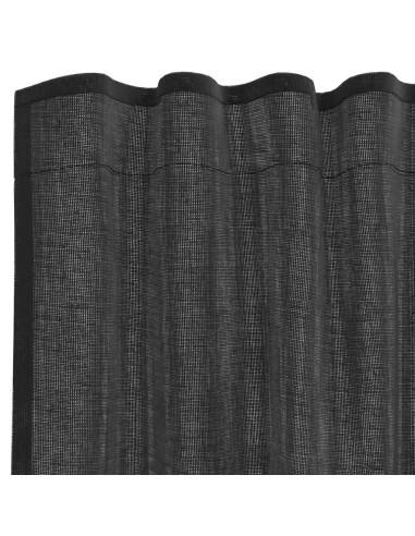 Tende in Voile con Tasche per Aste 2 pz Nero