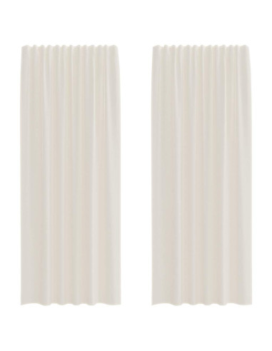 Tende in Voile con Tasche per Aste 2 pz Crema