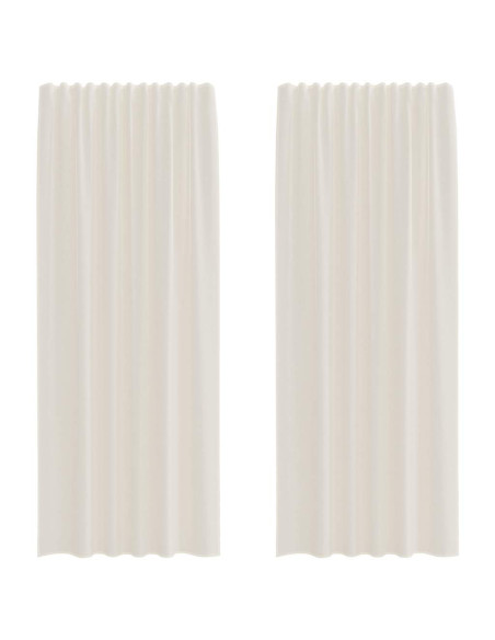 Tende in Voile con Tasche per Aste 2 pz Crema