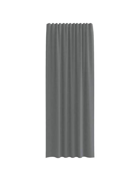 Tende in Voile con Tasche per Aste 2 pz Grigio Scuro