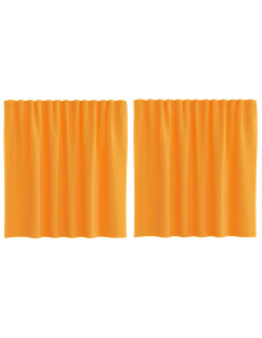 Tende in Voile con Tasche per Aste 2 pz Arancio 2