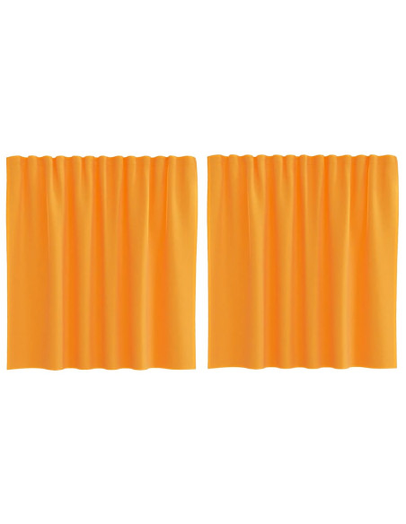 Tende in Voile con Tasche per Aste 2 pz Arancio