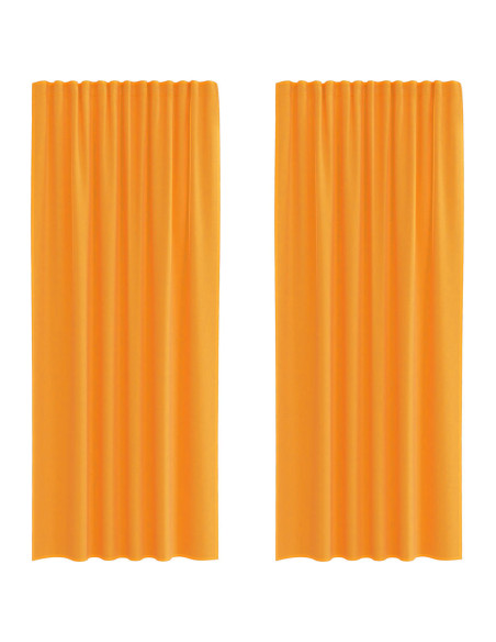 Tende in Voile con Tasche per Aste 2 pz Arancio