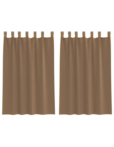 Tende in Voile con Passanti 2 pz Marrone Chiaro 140x175 cm