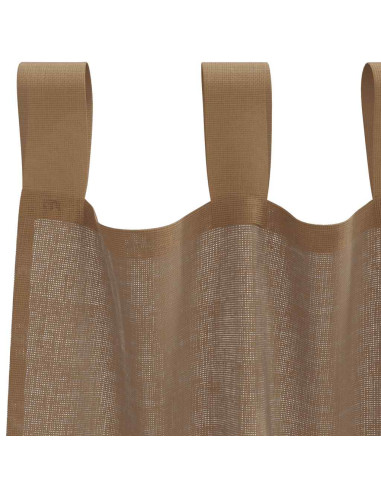 Tende in Voile con Passanti 2 pz Marrone Chiaro 140x175 cm