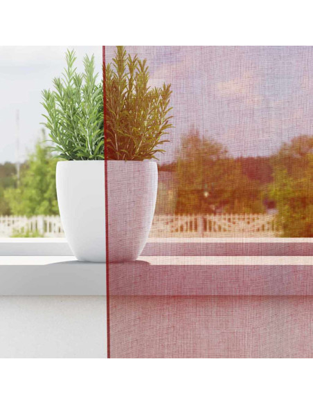 Tende in Voile con Passanti 2 pz Rosso Vino 140x225 cm