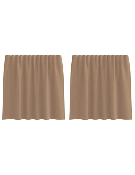 Tende in Voile con Tasche per Aste 2 pz Marrone Chiaro