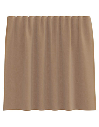 Tende in Voile con Tasche per Aste 2 pz Marrone Chiaro