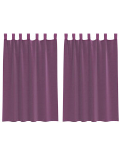 Tende in Voile con Tasche per Aste 2 pz Viola 2