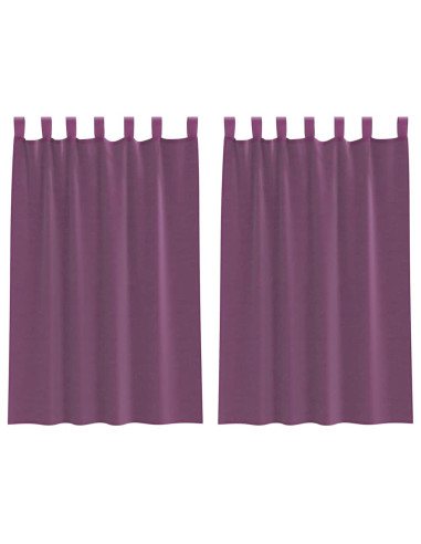 Tende in Voile con Tasche per Aste 2 pz Viola