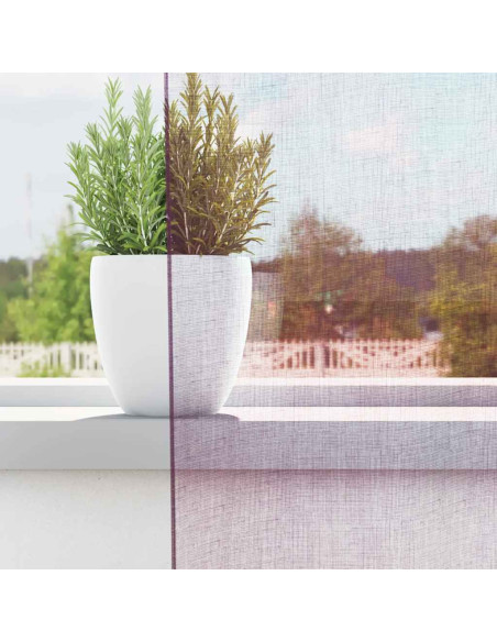 Tende in Voile con Tasche per Aste 2 pz Viola
