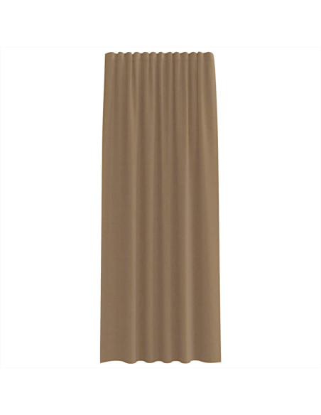 Tende in Voile con Tasche per Aste 2 pz Marrone Chiaro