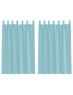 Tende in Voile con Tasche per Aste 2 pz Turchese 2