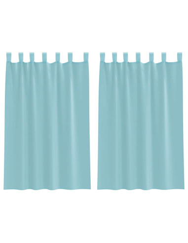 Tende in Voile con Tasche per Aste 2 pz Turchese