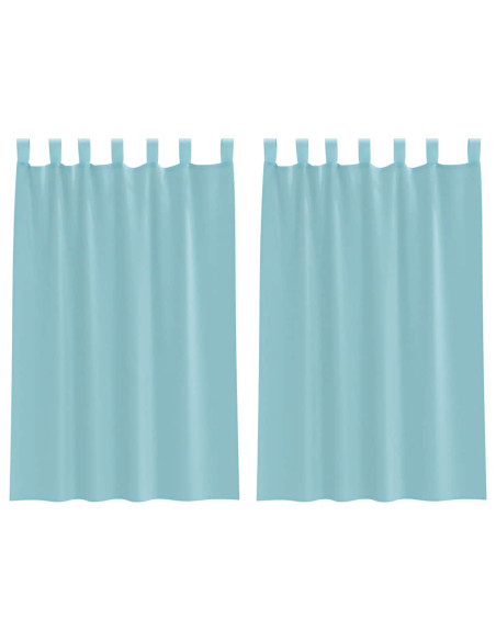 Tende in Voile con Tasche per Aste 2 pz Turchese