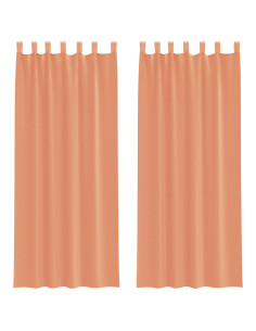 Tende in Voile con Tasche per Aste 2 pz Terracotta 2