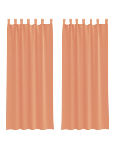 Tende in Voile con Tasche per Aste 2 pz Terracotta