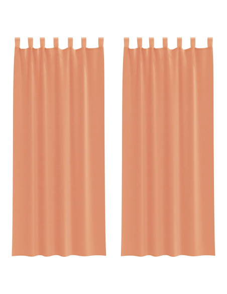 Tende in Voile con Tasche per Aste 2 pz Terracotta