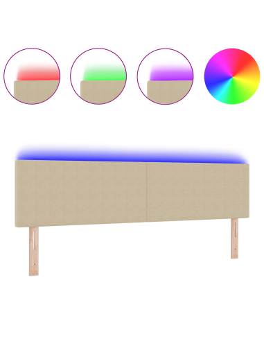 Testiera LED con testiera Grigio Verde 180 cm Poliestere