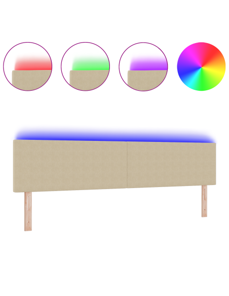 Testiera LED con testiera Grigio Verde 200 cm Poliestere