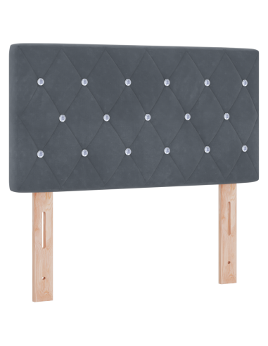 Testiera LED con testiera Grigio scuro 80 cm Poliestere