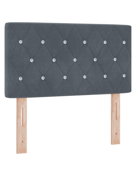 Testiera LED con testiera Grigio scuro 80 cm Poliestere