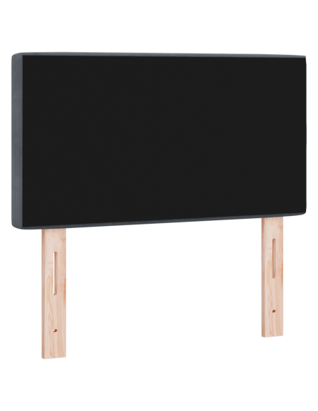 Testiera a LED con Bottoni di Cristallo Trapuntati Grigio Scuro 80 cm Velluto