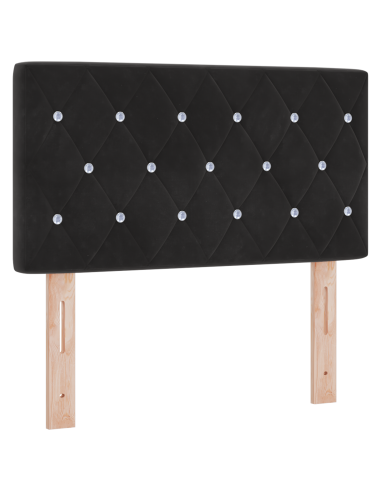 Testiera LED con luci a strisce a LED Nero 80 cm Poliestere