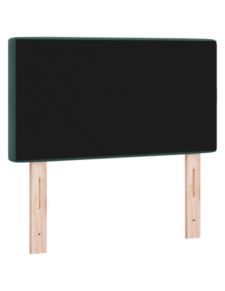 Testata Letto LED Trapuntata con Bottoni in Cristallo Verde Scuro 80 cm Velluto