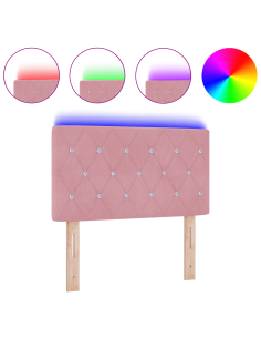 Testiera LED con luci a strisce a LED Rosa 80 cm Poliestere 2